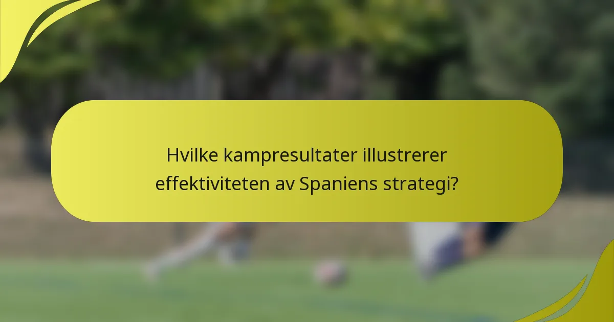 Hvilke kampresultater illustrerer effektiviteten av Spaniens strategi?
