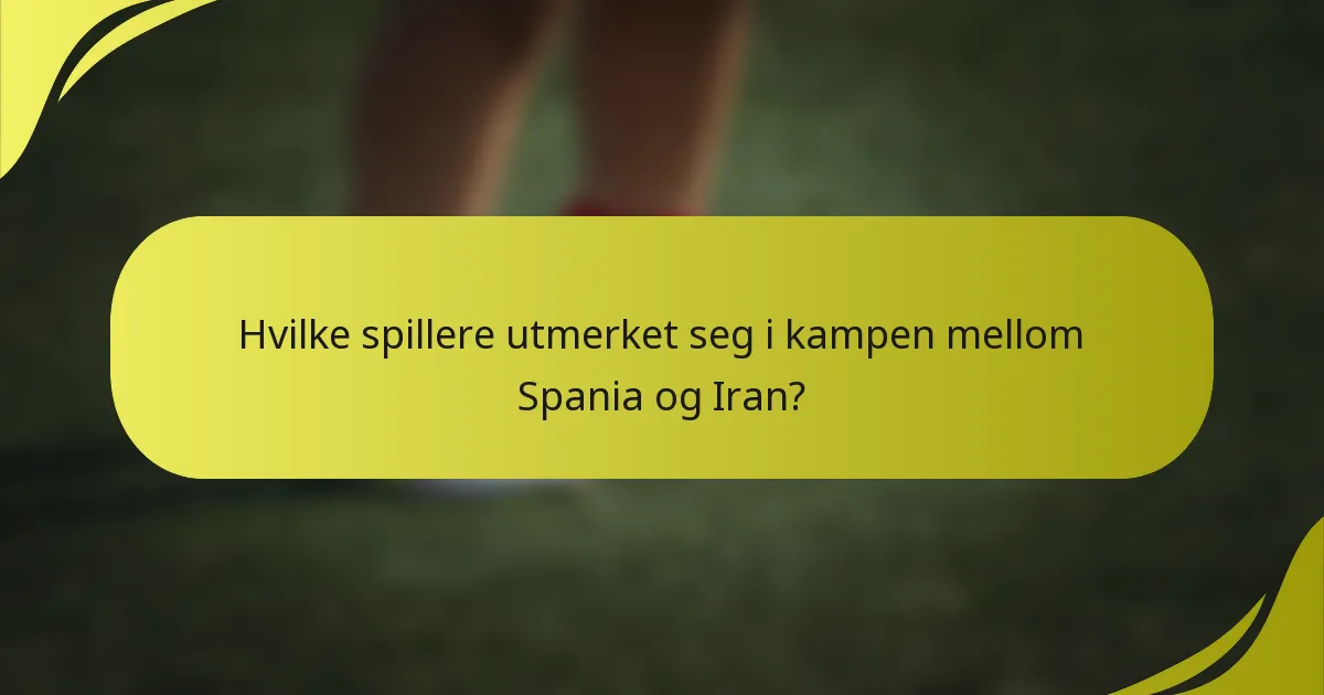 Hvilke spillere utmerket seg i kampen mellom Spania og Iran?