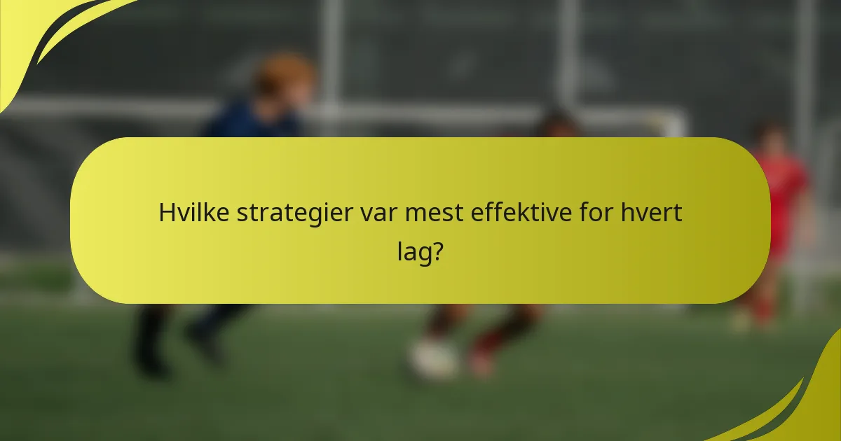 Hvilke strategier var mest effektive for hvert lag?