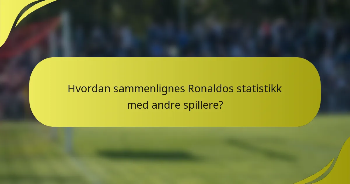 Hvordan sammenlignes Ronaldos statistikk med andre spillere?